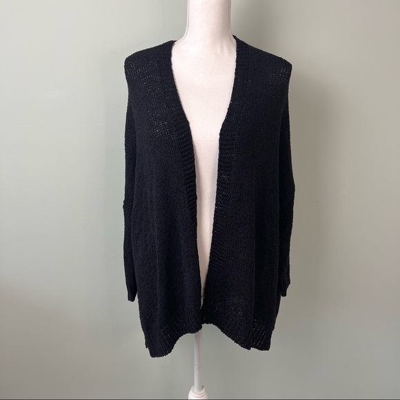Catherine Malandrino Navy Blue Drape Open Cardigan - Picture 2 of 11